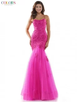 Colors Dress 2490 Sparkling Lace Mermaid Gown -Outlet Prom Dresses Store F22 CD 2490 03 529x705