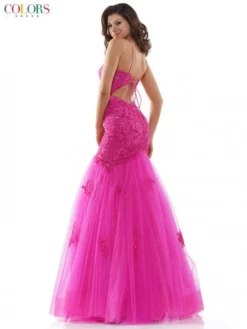 Colors Dress 2490 Sparkling Lace Mermaid Gown -Outlet Prom Dresses Store F22 CD 2490 04 529x705