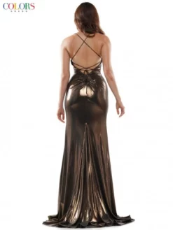 Colors Dress 2635 Shimmering Metallic Liquid Gown -Outlet Prom Dresses Store F22 CD 2635 02 529x705