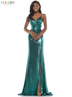 Colors Dress 2635 Shimmering Metallic Liquid Gown -Outlet Prom Dresses Store F22 CD 2635 03 529x705