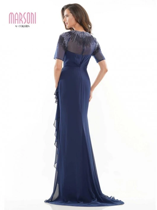 Marsoni By Colors MV1161 Gown With Cascading Flounce 6 Marsoni By Colors MV1161 Gown With Cascading Flounce - Image 4