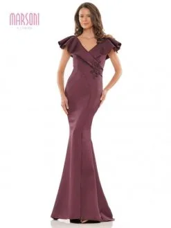 Marsoni By Colors MV1190 Ruffle Sleeve Gown -Outlet Prom Dresses Store F22 CM MV1190 03 529x705