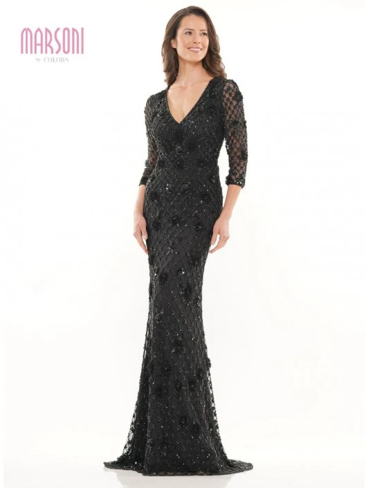 Marsoni By Colors MV1196 Floral Beaded Gown 5 Marsoni By Colors MV1196 Floral Beaded Gown - Image 3