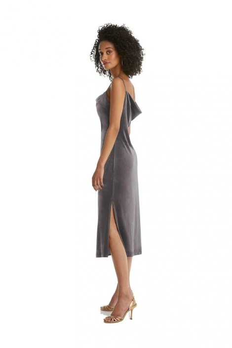 Dessy Social Bridesmaid Dessy Social 8212 Draped Velvet Midi Bridesmaid Dress 5 Dessy Social Bridesmaid Dessy Social 8212 Draped Velvet Midi Bridesmaid Dress - Image 3