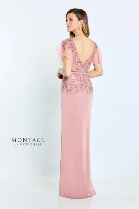 Montage By Mon Cheri Montage M512 Gown With Removable Flutter Sleeves 4 Montage By Mon Cheri Montage M512 Gown With Removable Flutter Sleeves - Image 2