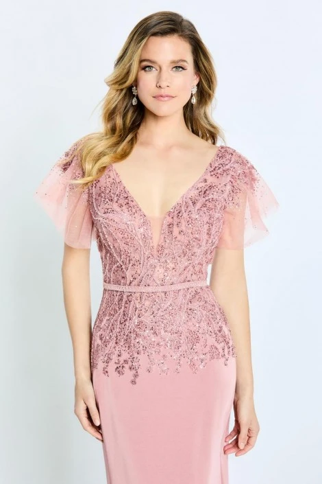 Montage By Mon Cheri Montage M512 Gown With Removable Flutter Sleeves 6 Montage By Mon Cheri Montage M512 Gown With Removable Flutter Sleeves - Image 4