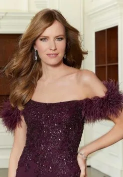 MGNY By Morilee 72621 Chic Feather Sleeve Gown 11 MGNY By Morilee 72621 Chic Feather Sleeve Gown -Outlet Prom Dresses Store F22 MGNY 72621 05 492x705