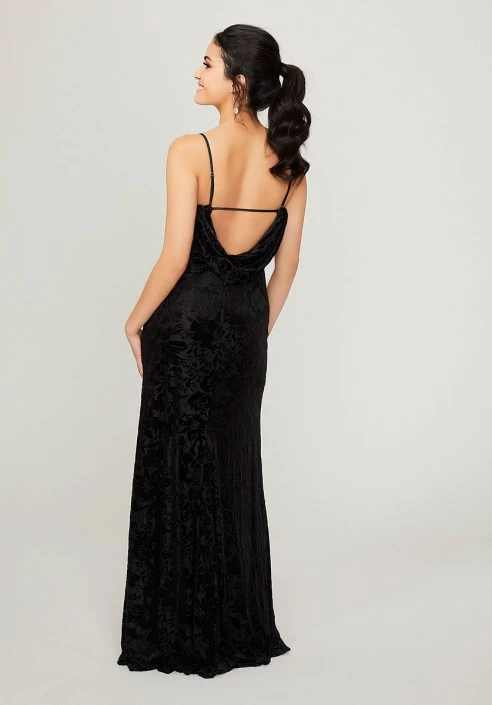 Morilee Madeline Gardner Morilee 21781 Floral Velvet Cowl Back Bridesmaid Dress 4 Morilee Madeline Gardner Morilee 21781 Floral Velvet Cowl Back Bridesmaid Dress - Image 2