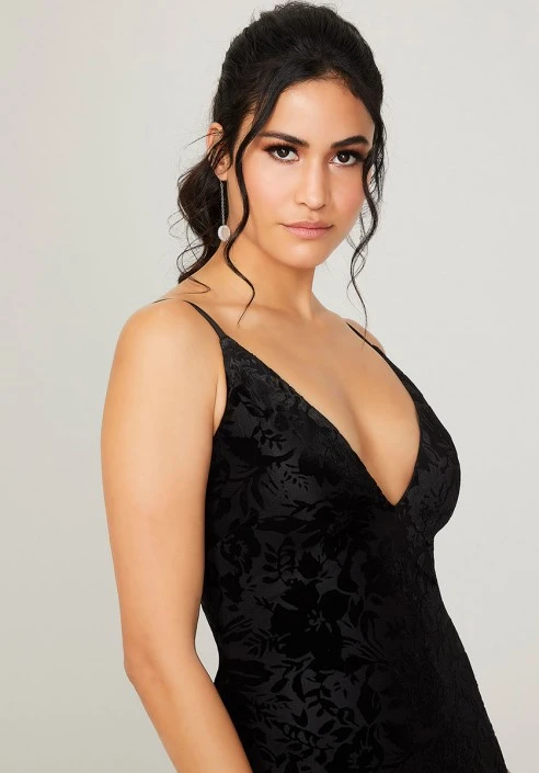 Morilee Madeline Gardner Morilee 21781 Floral Velvet Cowl Back Bridesmaid Dress 5 Morilee Madeline Gardner Morilee 21781 Floral Velvet Cowl Back Bridesmaid Dress - Image 3