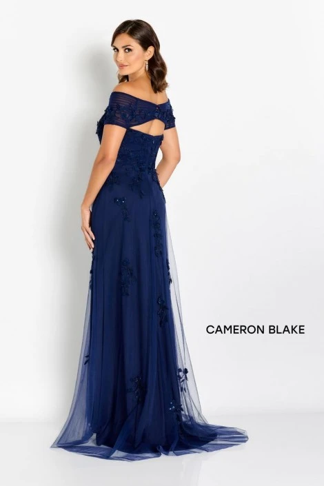 Cameron Blake By Mon Cheri Cameron Blake CB751 Feminine Off Shoulder Mothers Gown 4 Cameron Blake By Mon Cheri Cameron Blake CB751 Feminine Off Shoulder Mothers Gown - Image 2