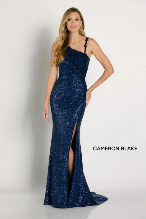 Cameron Blake By Mon Cheri Cameron Blake CB753 Sequin One Shoulder Gown 5 Cameron Blake By Mon Cheri Cameron Blake CB753 Sequin One Shoulder Gown - Image 3
