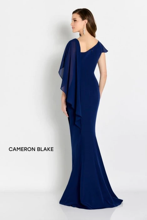 Cameron Blake By Mon Cheri Cameron Blake CB763 Asymmetrical Chiffon Drape MOB Gown 4 Cameron Blake By Mon Cheri Cameron Blake CB763 Asymmetrical Chiffon Drape MOB Gown - Image 2
