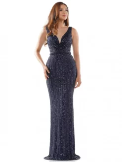 Glow By Colors Dress Glow By Colors G1042 Sleeveless Sequin Gown