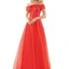 Glow By Colors Dress Glow By Colors G1106 Off Shoulder Organza Prom Dress