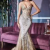 Ladivine Prom Ladivine J810 Sheer Corset Beaded Gown -Outlet Prom Dresses Store J810 Ladivine Prom Dress S23 470x705