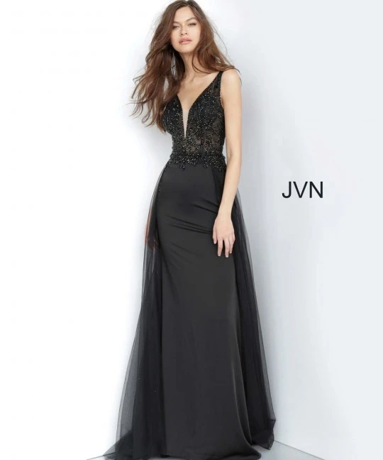 JVN By Jovani JVN02253 Deep V Neck Gown 3 JVN By Jovani JVN02253 Deep V Neck Gown