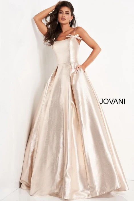 JVN By Jovani JVN03479 Metallic A-Line Bow Prom Dress 3 JVN By Jovani JVN03479 Metallic A-Line Bow Prom Dress