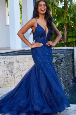 JVN By Jovani JVN07398 Sparkling Mermaid Prom Dress