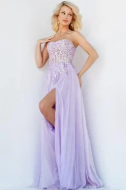 JVN By Jovani JVN07434 Sheer Corset Prom Dress