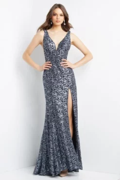 JVN By Jovani JVN08512 Sparkling Lace Prom Dress