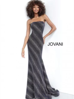 JVN By Jovani JVN1167 Asymmetric Glitter Prom Dress