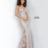 JVN By Jovani JVN2205 Sheer Embroidered Gown