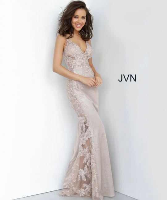 JVN By Jovani JVN2205 Sheer Embroidered Gown 3 JVN By Jovani JVN2205 Sheer Embroidered Gown