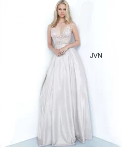 Jovani JVN2206 Ballgown With Embroidered Top