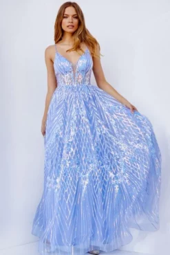 JVN By Jovani JVN23356 Shimmering Prom Ball Gown