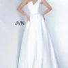 JVN By Jovani JVN3930 Elegant One Shoulder White Gown