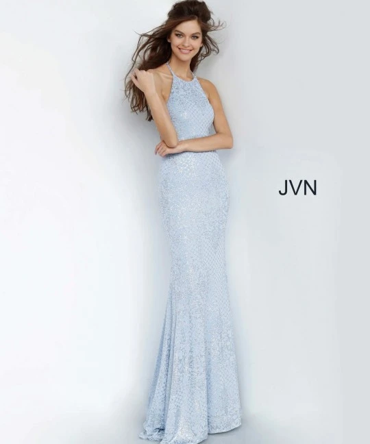 Jovani JVN60137 Jersey Gown With Lace Up Back 3 Jovani JVN60137 Jersey Gown With Lace Up Back