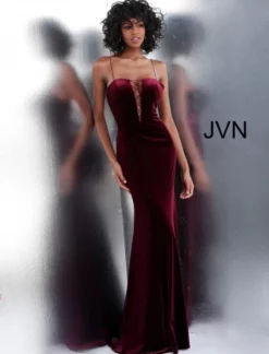 Jovani JVN Prom JVN63568 Fitted Velvet Gown With Lace Up
