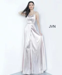 Jovani JVN68195 Shimmering Strappy Back Gown