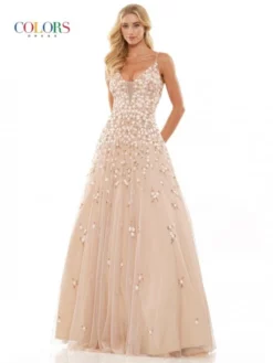 Glow By Colors Dress Glow By Colors K140 Floral Princess Prom Dress