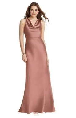 Dessy Lovely Lovely LB004 Cowl Neck Sleeveless Bridesmaid Gown