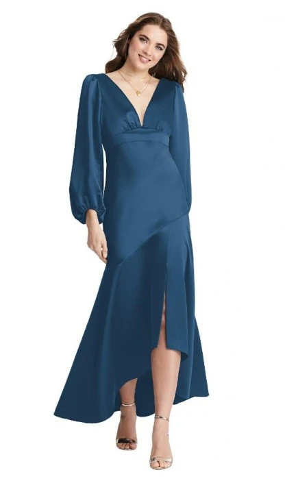 Dessy Lovely Lovely LB008 Long Sleeve High Low Bridesmaid Dress 3 Dessy Lovely Lovely LB008 Long Sleeve High Low Bridesmaid Dress