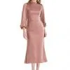 Dessy Lovely Lovely LB024 Long Sleeve Modest Midi Dress