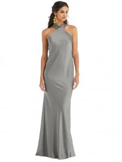 Dessy Lovely Lovely LB025 Twist Halter Bridesmaid Gown