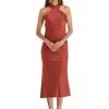 Dessy Lovely Lovely LB026 Twist Halter Midi Bridesmaid Dress 2 Dessy Lovely Lovely LB026 Twist Halter Midi Bridesmaid Dress -Outlet Prom Dresses Store LB026 Lovely Bridesmaid Dress S21 529x705