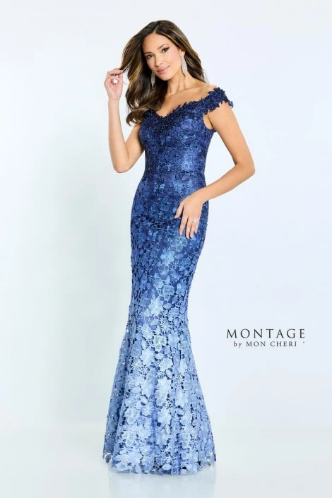 Montage By Mon Cheri Montage M507 Off Shoulder Ombre Lace Gown 3 Montage By Mon Cheri Montage M507 Off Shoulder Ombre Lace Gown