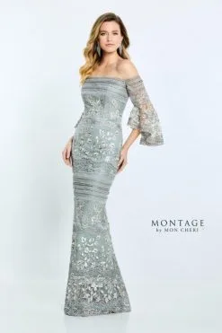 Montage By Mon Cheri Montage M514 Elegant Embroidered Lace Gown