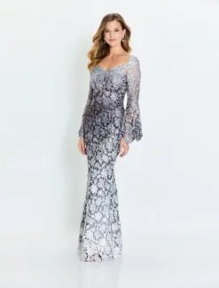 Montage By Mon Cheri Montage M530 Ombre Lace Flounce Sleeve MOB Gown