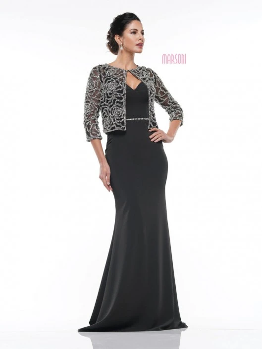 Marsoni By Colors MV1001 MOB Gown With Beaded Jacket 3 Marsoni By Colors MV1001 MOB Gown With Beaded Jacket