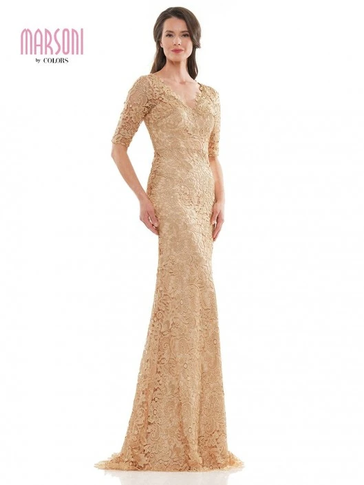 Marsoni By Colors MV1117 Elbow Sleeve Lace MOB Gown 3 Marsoni By Colors MV1117 Elbow Sleeve Lace MOB Gown