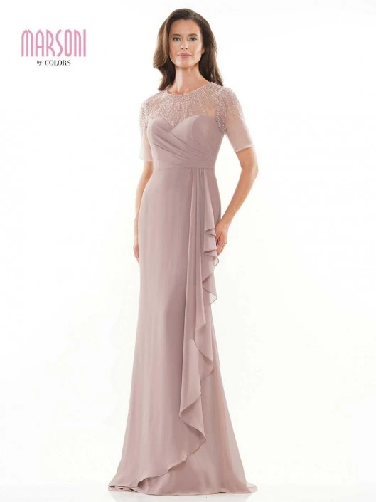 Marsoni By Colors MV1161 Gown With Cascading Flounce 3 Marsoni By Colors MV1161 Gown With Cascading Flounce