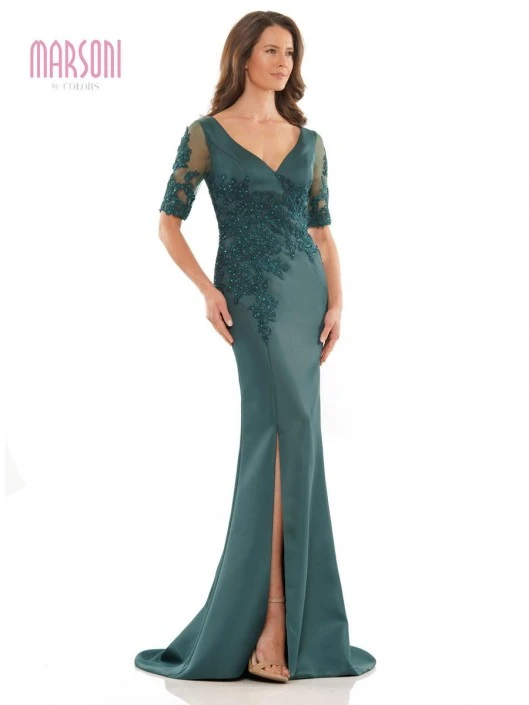 Marsoni By Colors MV1173 Sheer Sleeve MOB Gown 3 Marsoni By Colors MV1173 Sheer Sleeve MOB Gown