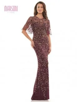 Marsoni By Colors MV1208 Sheer Sleeve MOB Gown