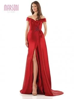 Marsoni By Colors MV1215 Off Shoulder Mikado Gown