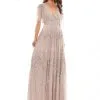 Marsoni By Colors MV1217 Beaded Flutter Sleeve Gown -Outlet Prom Dresses Store MV1217 Marsoni by Colors Gown S23 529x705