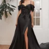 Ladivine Prom Ladivine OC012 Draped Off Shoulder Gown -Outlet Prom Dresses Store OC012 Ladivine Prom Dress S23 470x705